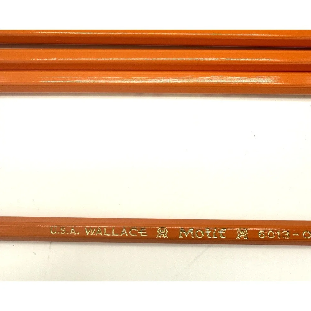 9 Vintage Wallace Motif Orange Lead Pencils 5013 Lead Is Orange
